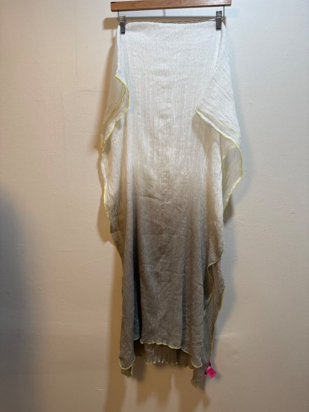 Betsey Johnson Sheer Scarf Festival Graduation Ombre Tan Neon One Size